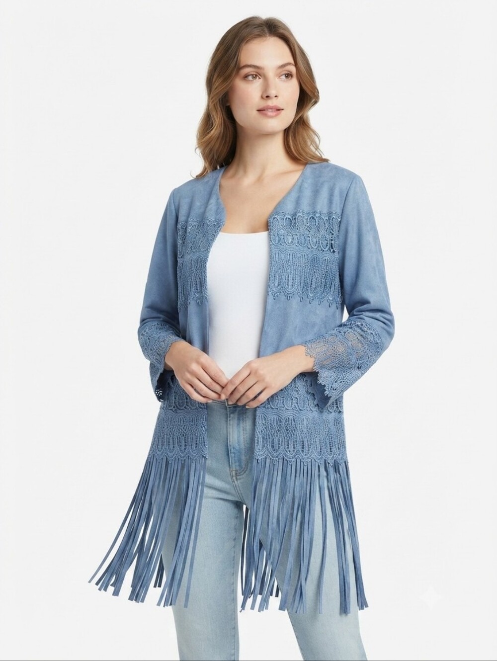 NWT Chico's Lace and Fringe Cardigan
